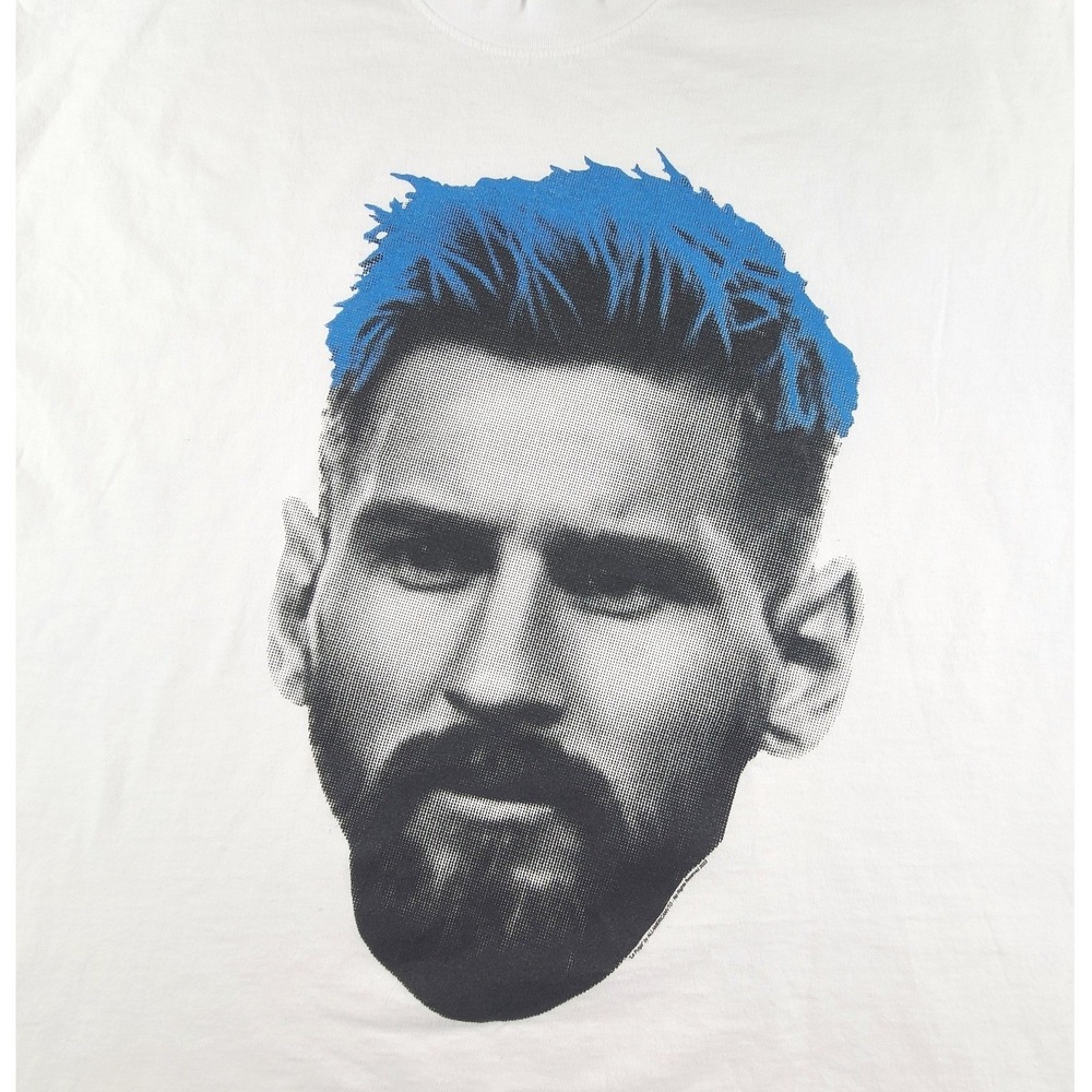 Lionel Messi La Pulga Soccer T Shirt Mens XL White Portrait Graphic Football